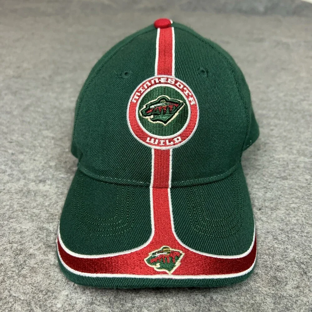 Minnesota Wild Hat Cap Strap Back Green Red NHL Hockey One Size‎ Drew Pearson